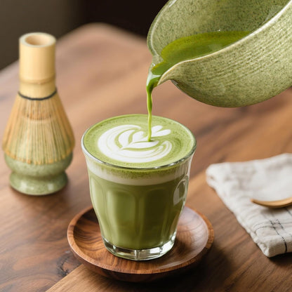 Skiennix Matcha Whisk Set - Complete 5-Piece Kit with Ceramic Bowl, Bamboo Chasen & Sifter for Matcha Lovers