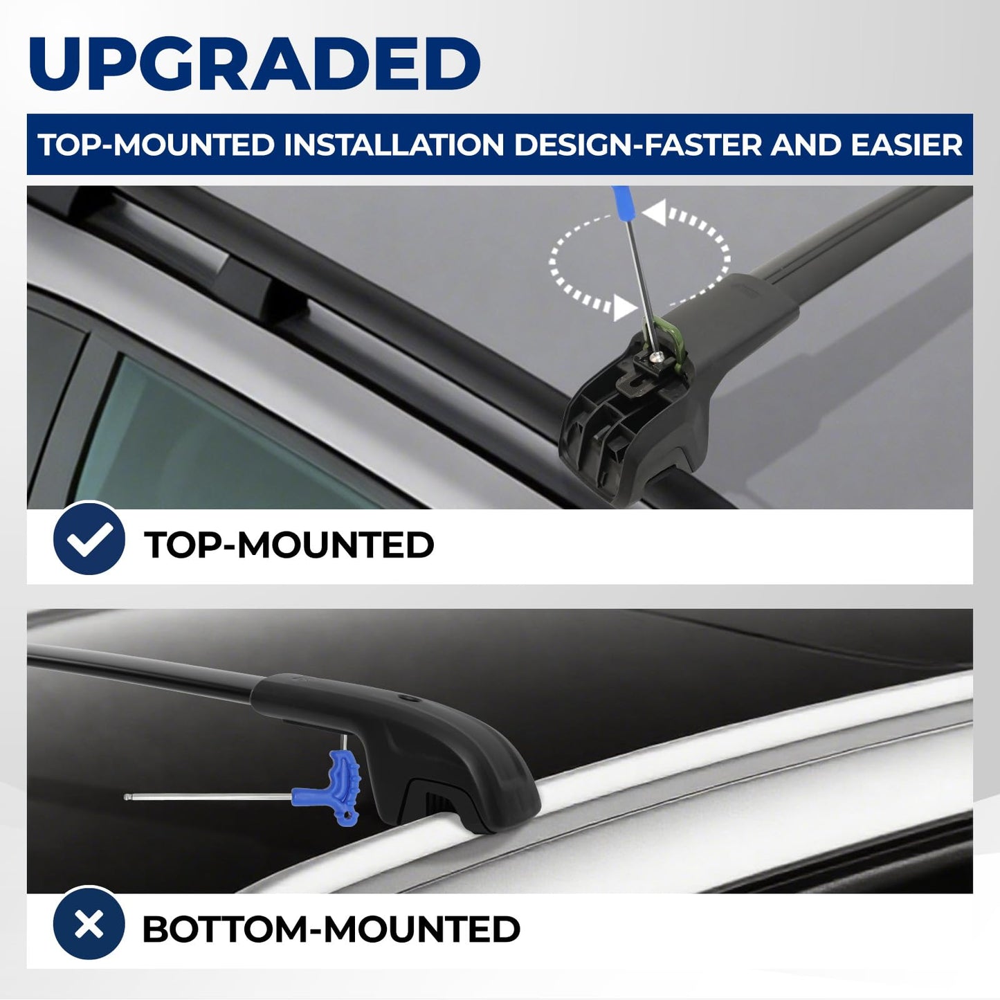 Roof Rack Cross Bars Compatible with Subaru Forester Wilderness 2022-2026, 300 LBS Anti-Theft Lockable Roof Rack Cross Bars with Folding Hooks, Aluminum Cargo Racks for Kayak, Luggage, Bike, Snowboard