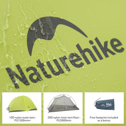 Naturehike Star Trail 2.3lb One Person Tent, Easy Setup, Compact, Spacious, Ultralight 1 Person Backpacking Tent for Camping, Outdoor, Hiking and Mountaineering