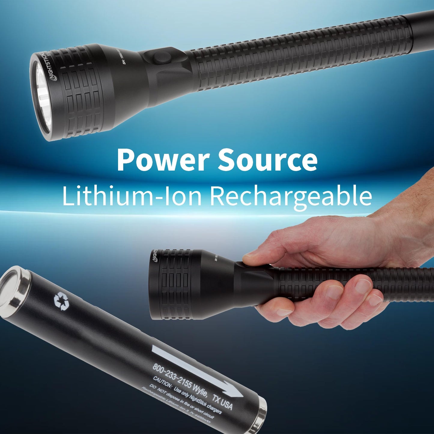 Nightstick NSR-9746XL Metal Multi-Function Full-Size Rechargeable Flashlight