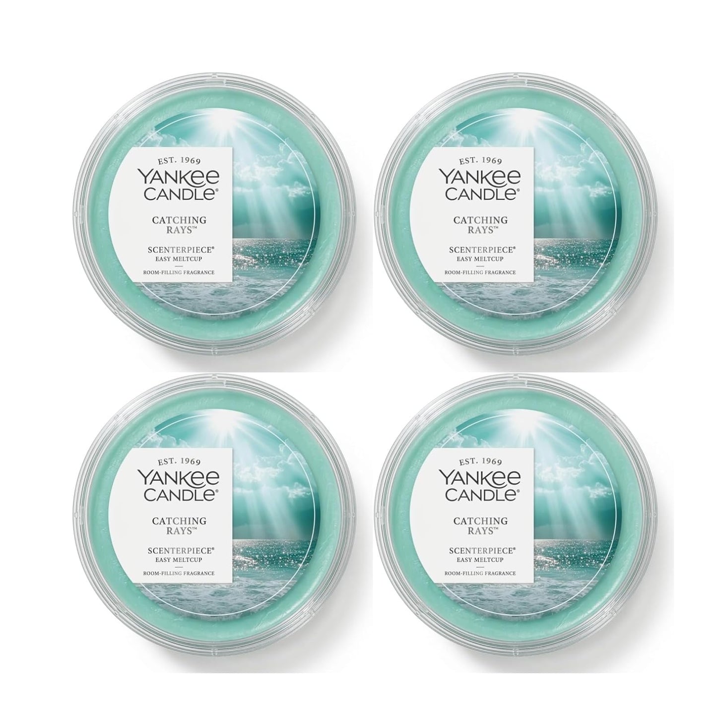 Yankee Candle Catching Rays Fragrance MeltCups for Scenterpiece Warmers, Fresh & Clean Summer Scent, (Pack of 4)
