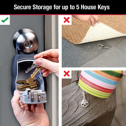 Master Lock Key Lock Box for House Keys – Outdoor Portable Combination Lockbox with Resettable 4 Digit Code, Weather Resistant Durable Metal Body, Holds 5 Keys, 5400EC5, Black, 5 Pack