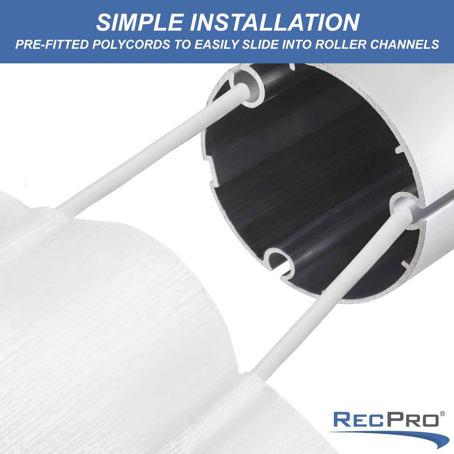 RecPro RV Awning Fabric Replacement | Universal Fit | 8-22ft Sizes | Heat Sealed Vinyl (22' - Actual Width 21' 1", Solid White)