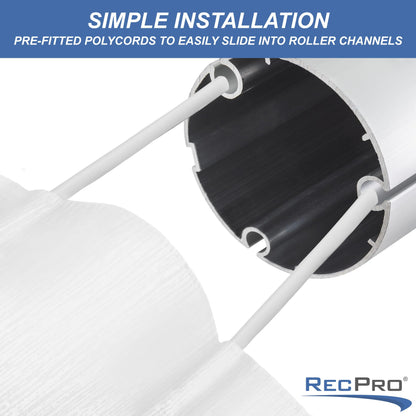 RecPro RV Awning Fabric Replacement | Universal Fit | 8-22ft Sizes | Heat Sealed Vinyl (22' - Actual Width 21' 1", Solid White)