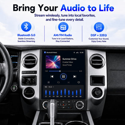 CIGKTSEIN Car Radio for Ford Expedition 2015 2016 2017, 8-Core 4+64GB Android Upgrade Stereo with Wireless Carplay Android Auto, 12.1'' T-Style Screen with GPS WiFi SWC AM/FM Backup Camera