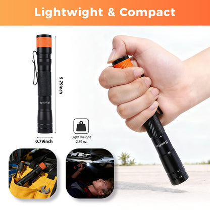 KunHe 180 Lumen LED Portable Rechargeable Pen Flashlight 20-Pack Waterproof Pocket Flash Light Single Mode Easy to Use with Clip Suitable for Inspection Camping and Daily Use