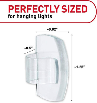 Command Outdoor Light Clips - Water-Resistant Adhesive | 16 Clips & 20 Strips - Clear (17017CLR-AWES)