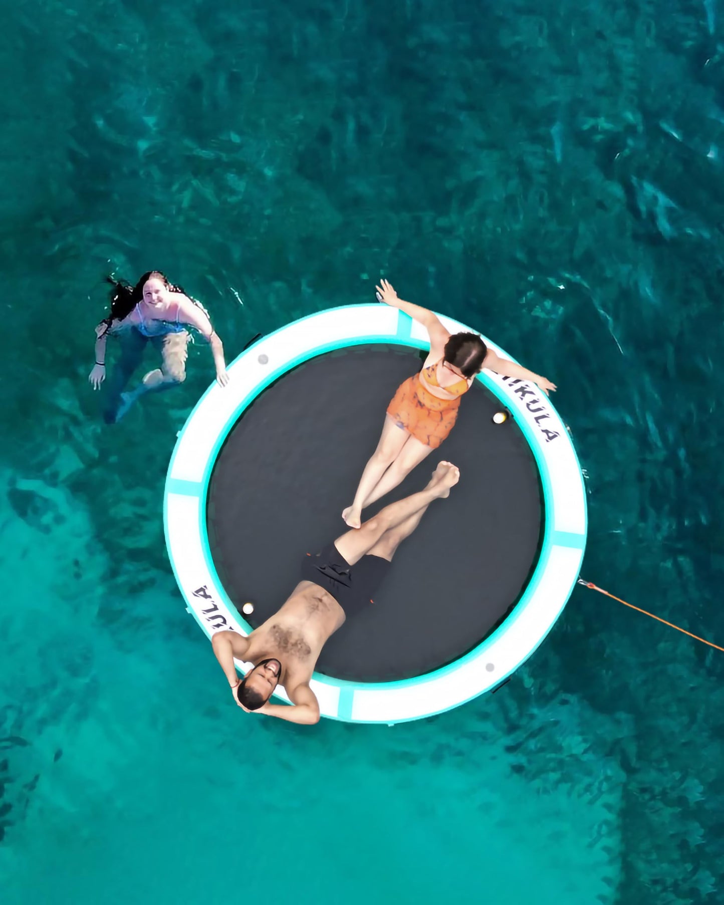Inflatable Round Floating Ring - Water Hammock Dock, Sunmmer Mat Raft Platform, Heavy Duty Floats for Lake and Beach with Water Ladder and Cup Holder,Green-White/10FT
