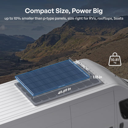 Renogy ShadowFlux Solar Panels, N-Type Anti-Shading Panels for 12V/24V Systems with 25% High-Efficiency PV Modules, 200W ShadowFlux N-Type Panel