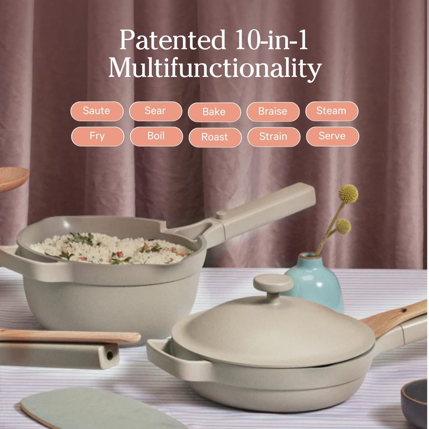 Our Place Mini Cookware Duo | 6-Piece Ceramic Cookware Set with Mini Always Pan & Mini Perfect Pot | Induction & Oven Safe up to 450°F | Nonstick, PFAS-Free Non-Toxic Cookware | Char