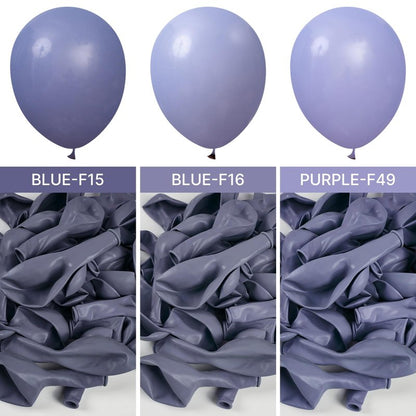 PartyWoo Dusty Blue Balloons 101pcs 12 Inch Boho Dusty Purple Muted Lavender Latex Balloons for Boy Baby Shower Anniversary Bachelorette Graduation Engagement Birthday Party Decorations Blue-F16