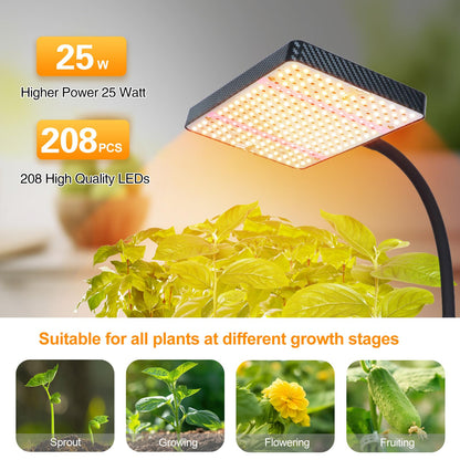 FECiDA Tabletop Grow Lights for Indoor Plants Full Spectrum, Desk Grow Lights for Seed Starting, Bonsai, 4/8/12/16/20 Hr Timer, 208PCS LEDs, 2000 Lumen, Bright Enough, 16"-24" Height Adjustable