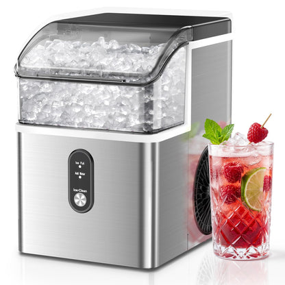 Antarctic Star Nugget Ice Maker, Portable Crushed Ice Machine with Soft Chewable Ice, 35Lbs/Day, Self-Cleaning, One-Click Operation for Home, Kitchen, Office, Bar