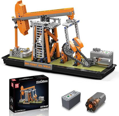 Mould King 17087 Oilfield Movable Building Sets Engineering Display Model with Battery &amp Motor Oil Source Technology Construction Blocks
