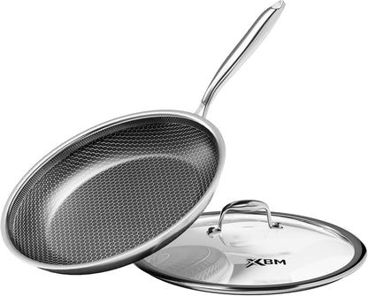 Skiennix Nonstick Frying Pan - 12-Inch Durable Stainless Steel Skillet | Induction Compatible, PFOA-Free, Dishwasher Safe