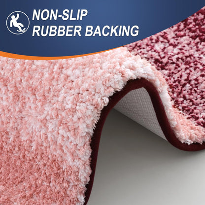 OLANLY Bathroom Rugs Mat - Extra Soft Microfiber Bath Rug with Rubber Backing | 24x16 Inches, Quick Dry, Red
