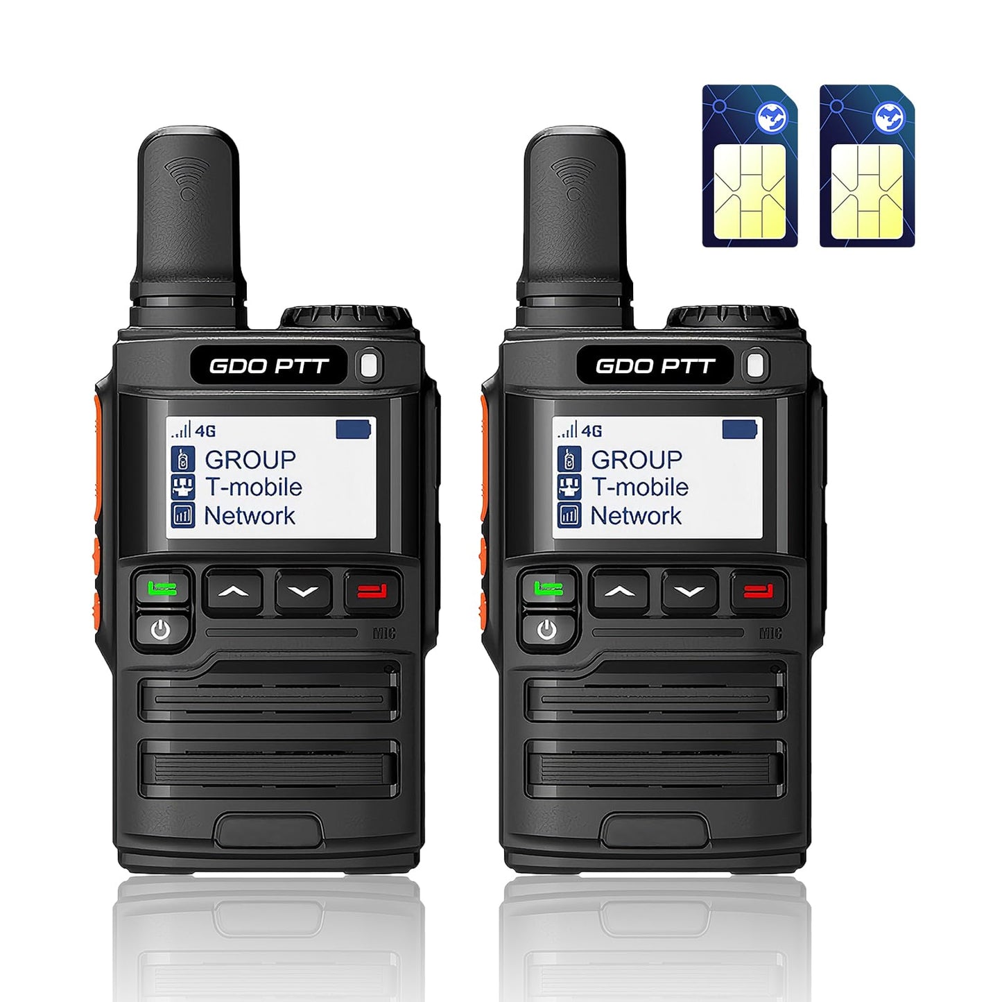 GODPTT Global Walkie Talkie【Free for Life】, Long Range Radio, Nationwide Unlimited Range, 4G LTE PoC Two-Way Radio, Stable Signal, Long Battery Life, Max Durability (2-Pack)
