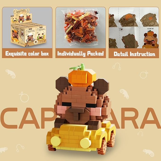 HIGH GODO Capybara Party Favors Building Set 1632PCS Cute Capybara Building Blocks for Goodie Bag Stuffers Party Favors Birthday Gift for Adult Teens 14+ (Not Compatible with Major Brand)