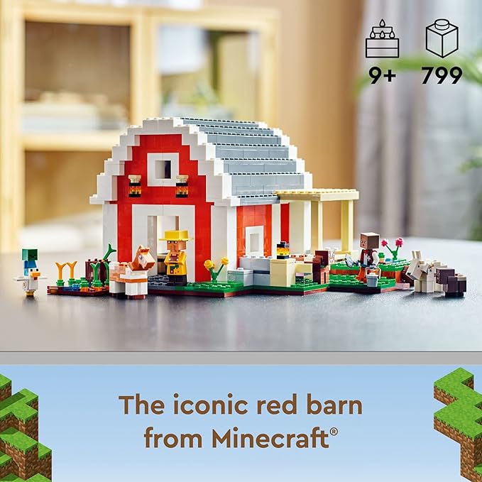 LEGO Minecraft The Red Barn 21187 Building Toy Set for Kids Girls and Boys Ages 9+ (799 Pieces)
