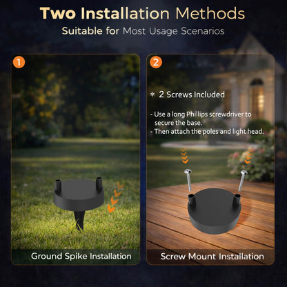 19:30 PM Solar Bollard Lights Outdoor, 24” Tall Stainless Steel & Iron Waterproof Solar Landscape Light for Yard Garden Walkway (4-Pack)