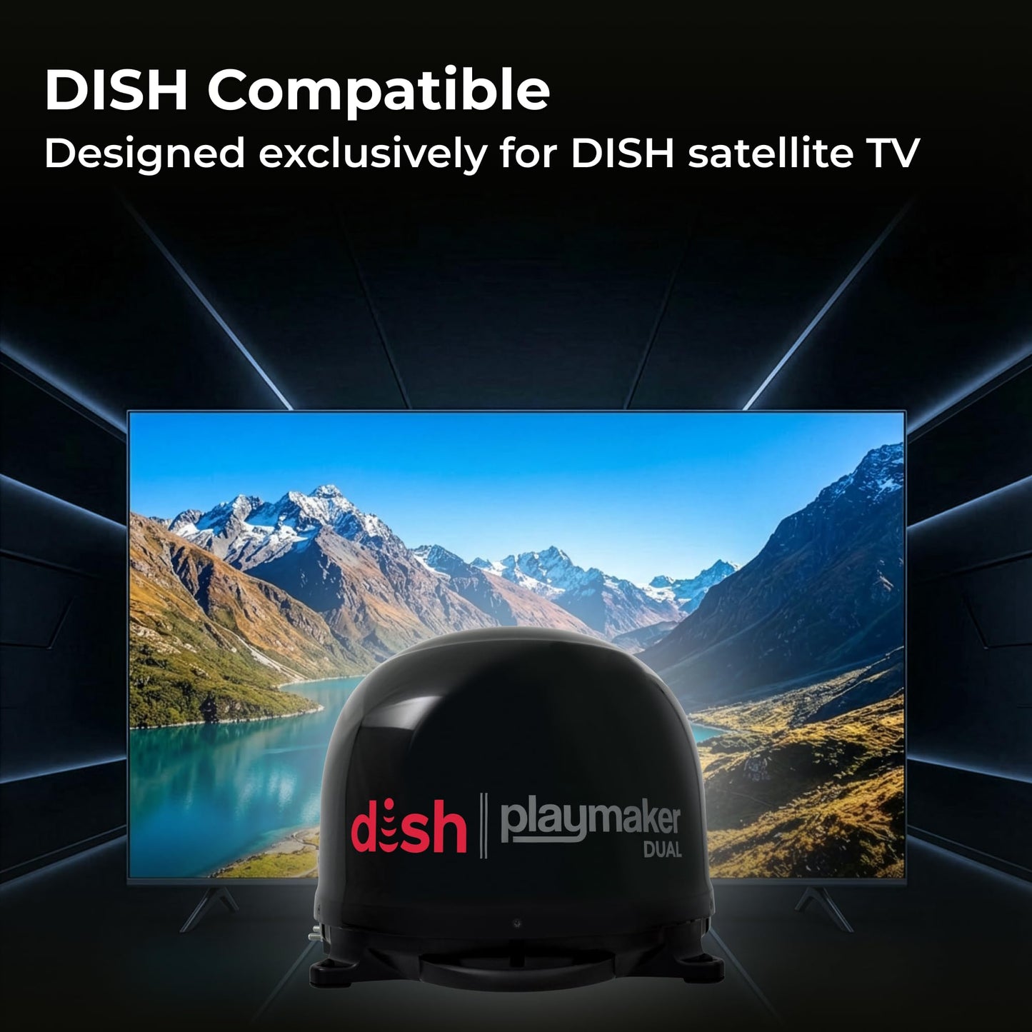 Winegard PL8035R Dish Playmaker Dual with Receiver - Automatic Satellite Antenna W/Dual Receiver Support for PL-70LR - RV, Camping, Tailgating, Outdoor, TV Connectivity - Outdoor