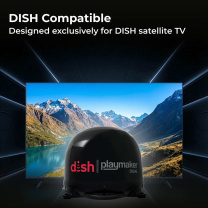 Winegard PL8035R Dish Playmaker Dual with Receiver - Automatic Satellite Antenna W/Dual Receiver Support for PL-70LR - RV, Camping, Tailgating, Outdoor, TV Connectivity - Outdoor