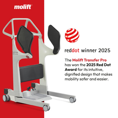 Molift Transfer Pro Hospital-Grade Stand Assist Lift, Manual Sit to Stand Lift for Elderly & Disabled, 440lb Capacity, 2025 Red Dot Award Winner, Professional Rehab & Home Care Seated Transfer Assist