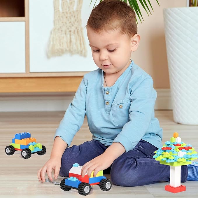 1500 Pieces Building Bricks for Kids with Doors Windows Wheels Tires Axles Classic Building Bulk Blocks Compatible with All Major Brands for Boys Girls Ages 3 4 5 6 7 8 9 10 Year Old