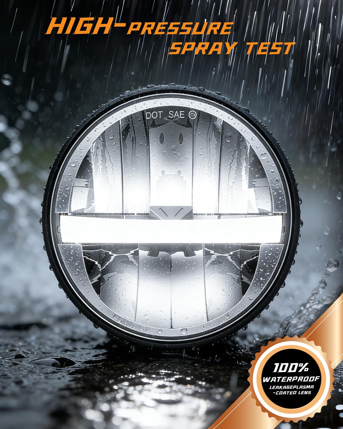CO LIGHT 5 3/4 5.75 Inch Round LED Headlights DOT Approved Hi/Lo Beam Projector Halo Ring Plug & Play Waterproof 12V 24V for Classic Car Motorcycle Truck Pickup