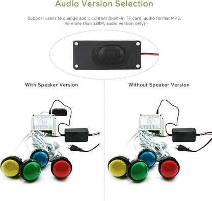 Escape Room Props 5 Different Colors Buttons Mechanism Press It In Order To Control 12V Magnet Lock For Exit Game Owner Player Adventurer (5 Button No Video)
