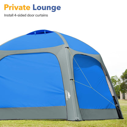 Instant Setup Inflatable Air Shelter 10x10ft Canopy Tent for Camping, with 4 Removable Side Panels for 6-8 Person – Ideal for Garden, Beach, Park, and Outdoor Events, Blue