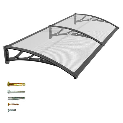 40x60 Inch Window Door Awning Exterior,Polycarbonate Outdoor Overhang Canopy Shelter,UPF 50+ UV Rain Snow Sun Protection,Spliced Overdoor Awnings for Outside,Porch,Patio,Deck,House Entrance