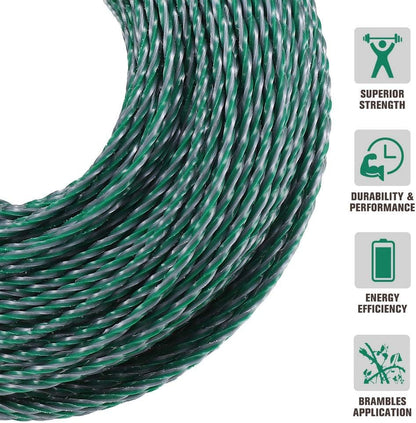 Anleolife Heavy-Duty Twisted .095-Inch Dual Core Trimmer Line - 393 Ft with Built-In Cutter