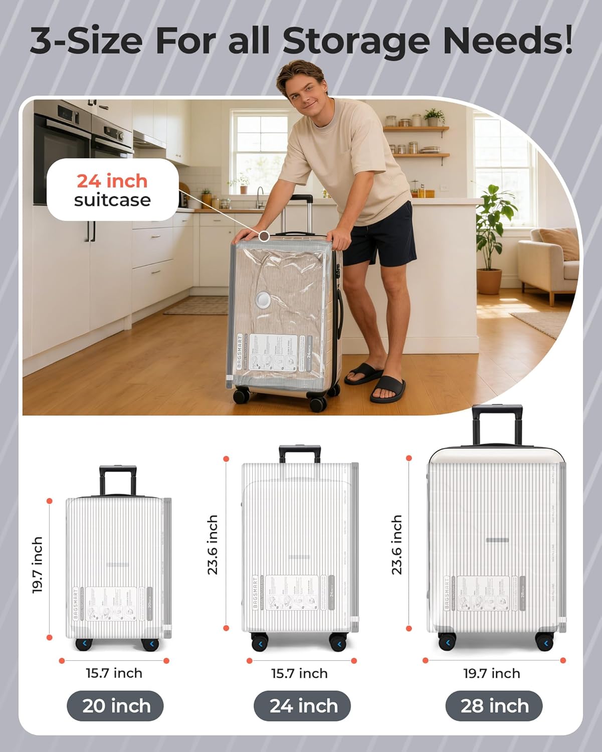 BAGSMART Vacuum Bags - Portable Space Saver with Rechargeable Air Pump | 18-Pack Gray for Travel & Home