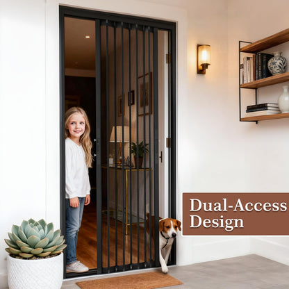 Yotache Retractable Screen Door Fits 36"x80" to 36.5"x80.5" Doors - Aluminum Frame & Pet-Proof Mesh - Magnetic Self-Latching Convenient Sliding Door with Left and Right Openings