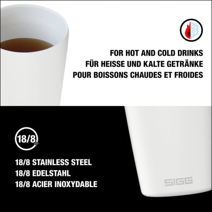 Sigg - Neso Pure Cream Coffee Travel Mug - With Tritan Lid - Dishwasher Safe - Lightweight - BPA Free - 18/8 Stainless Steel - White - 14 Oz