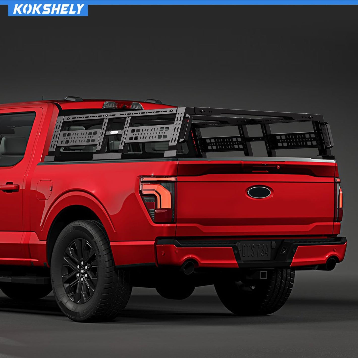 KOKSHELY Overland Truck Bed Rack for Full-Size & Mid-Size Trucks/Adjustable Truck Cargo Carrier/Tacoma Bed Rack, Fit for Tundra, Ram 1500 & HD, F-Series, Ranger, Silverado, Titan & XD,Gladiator