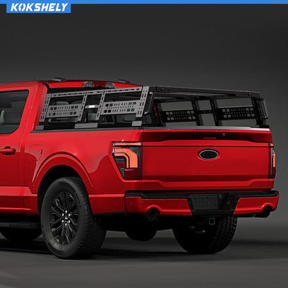 KOKSHELY Overland Truck Bed Rack for Full-Size & Mid-Size Trucks/Adjustable Truck Cargo Carrier/Tacoma Bed Rack, Fit for Tundra, Ram 1500 & HD, F-Series, Ranger, Silverado, Titan & XD,Gladiator