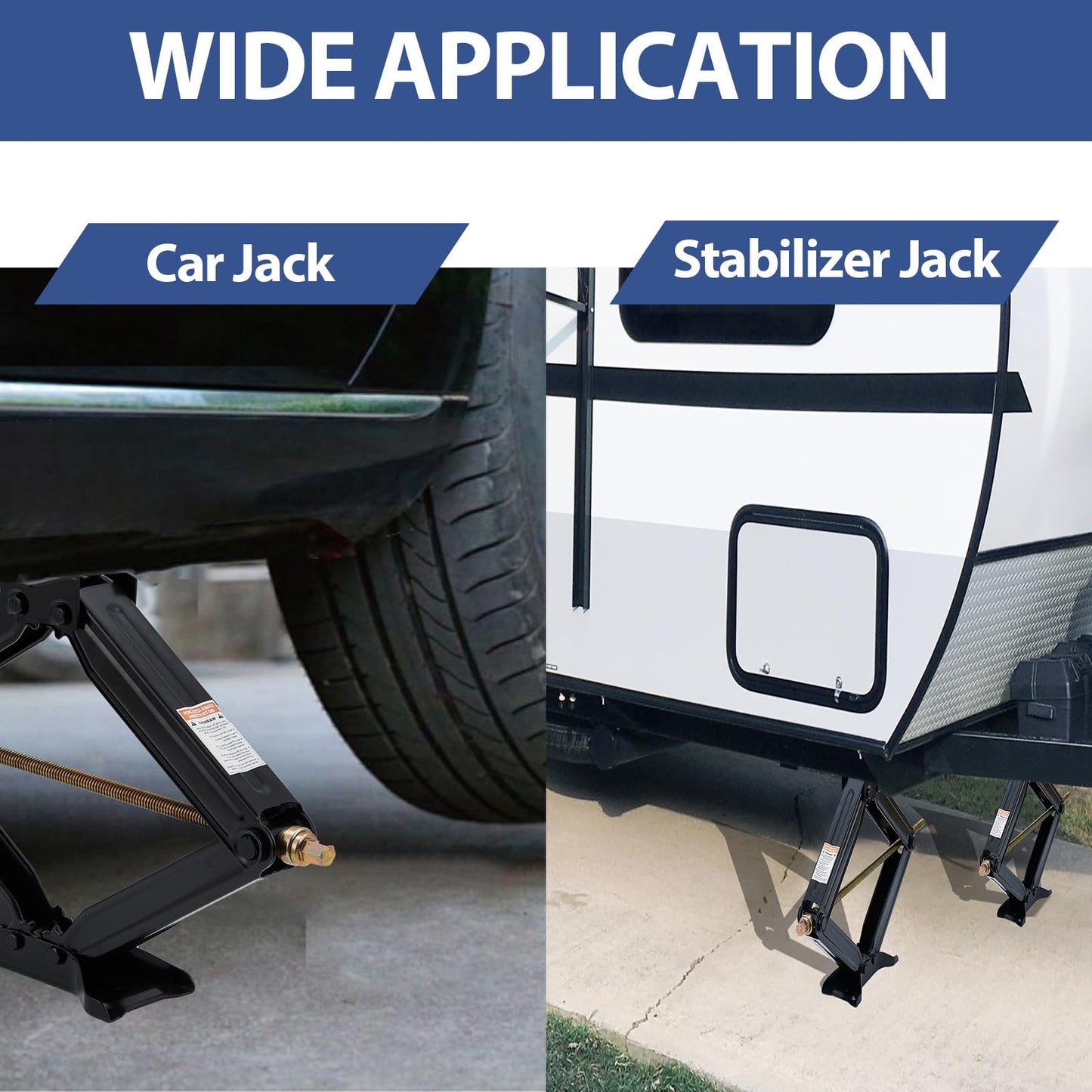 GarveeTech Camper Trailer Stabilizer Leveling Scissor Jacks Set of 4,Car Scissor Lift Jack 4 in-24 in Height Adjustable, 7500 LBS Heavy Duty RV Scissor Jack with Crank Handle for Travel Trailer Camper