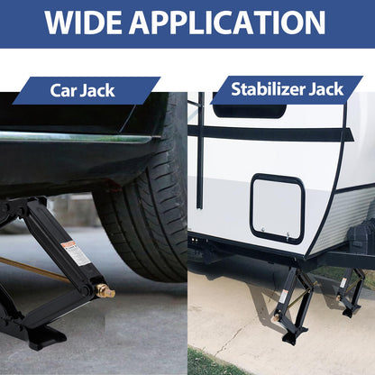 GarveeTech Camper Trailer Stabilizer Leveling Scissor Jacks Set of 4,Car Scissor Lift Jack 4 in-24 in Height Adjustable, 7500 LBS Heavy Duty RV Scissor Jack with Crank Handle for Travel Trailer Camper