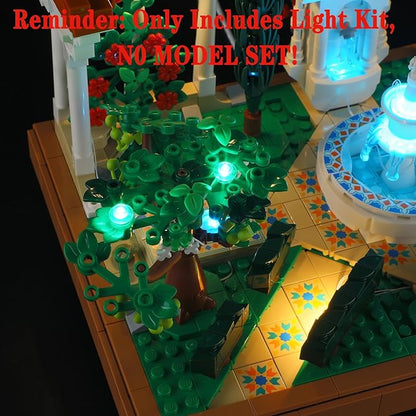 LED Light Set Compatible with Lego 10359 Fountain Garden Icons Building Blocks Model - Model Set NOT Included