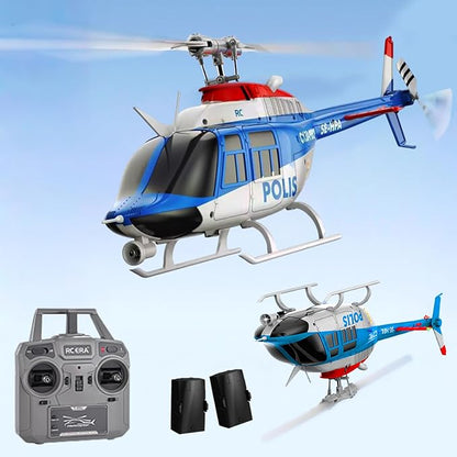 C138Pro 206 Remote Controlled Helicopter for Adults Beginners RC Heli Aileronless 6CH 6-Axis Gyroscope Air Pressure Hold Optical Flow Position Fly Upside Down 3D Rolling RTF 2Batteries