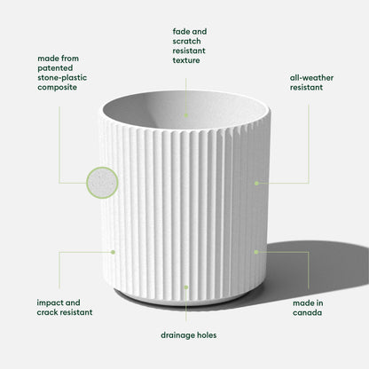 Veradek Demi Series Round Planter for Porch, Patio, Backyard | Durable Plastic-Concrete Material | Modern Décor for Tall Plants, Flowers
