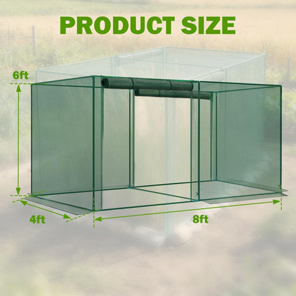 4 x 8 x 6 Ft. Crop Cage for Garden Plants – Plant Protection Tent with Zippered Door, Raised Bed Cover & Sturdy Frame – Wind-Resistant Garden Bed Cover for Outdoor Vegetables & Flowers