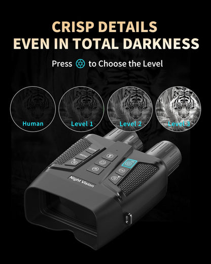 OWNCOZY Night Vision Binoculars for Adults, 4K Night Vision Goggles with 3" HD Screen & Magnifying Lens, 8X Digital Zoom, Rechargeable Device with 64GB Card for Camping & Outdoor Exploration