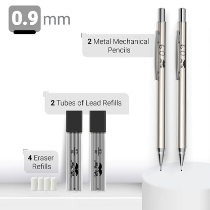 Mr. Pen- Metal Mechanical Pencils, 0.9mm, 2 Pack, Lead Pencil, Mechanical Pencil Metal Mechanical Pencil Mechanical, Mechinal Pencils, Mechanical Drafting Pencil, Back to School Supplies