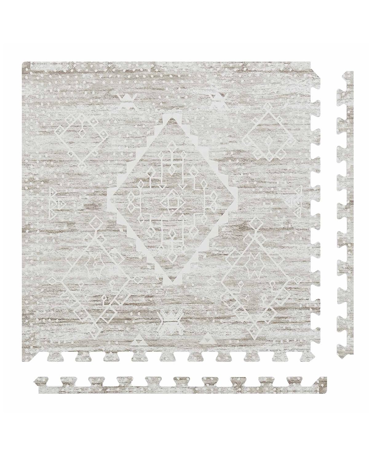 House of Noa Play Mat – 4x6 Driftwood Ula – Set of 6 Tiles – Cushioned EVA Foam Play Mat for Floor, Soft Interlocking Mats for Hard Floors