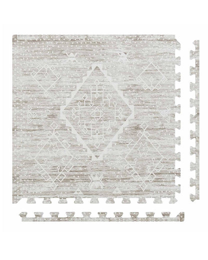 House of Noa Play Mat – 4x6 Driftwood Ula – Set of 6 Tiles – Cushioned EVA Foam Play Mat for Floor, Soft Interlocking Mats for Hard Floors