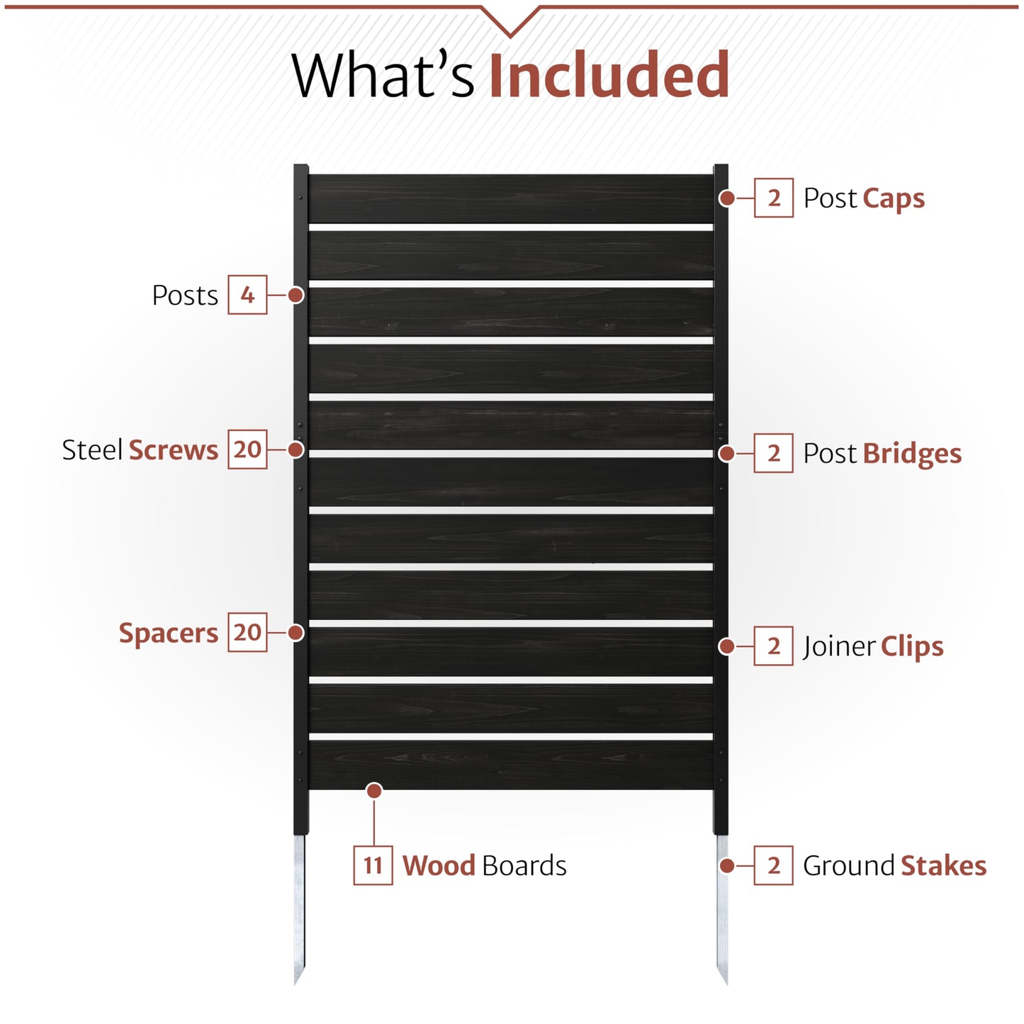 5ft H x 3.2ft W (1 Panel) No Dig Enclo Concord Charcoal Wood Privacy Screen, Great to Hide Trash Cans, Decorative Patio Screen, Outdoor Privacy Fence Panel, Air Conditioner Barrier, EC18049