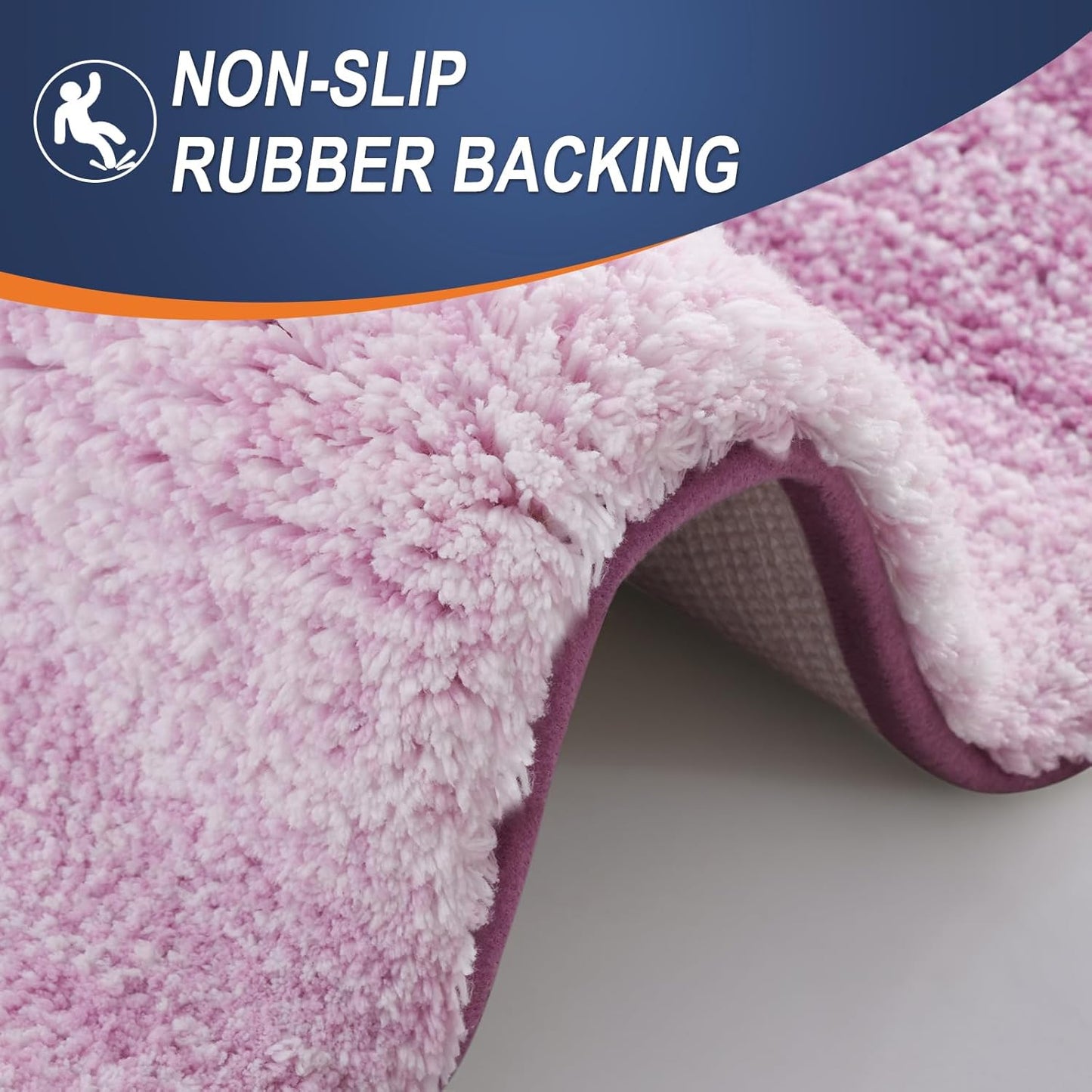 OLANLY Bathroom Runner Rug - Extra Soft Microfiber Mat with Rubber Backing | 70x24 Inches, Quick Dry, Pinkish-Purple
